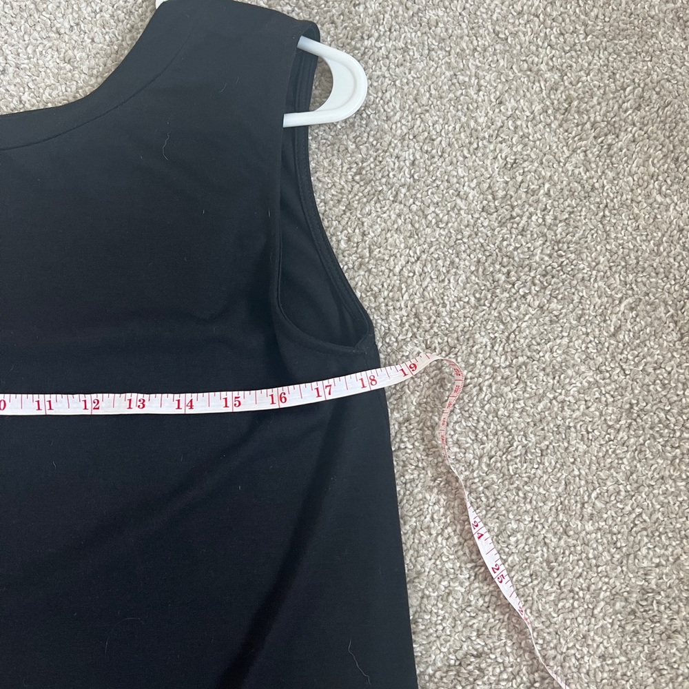 Two Sleeveless Olive and Black Hi-Lo Hem Women's Baggy Tops,Perfect Over Legging - Picture 7 of 10